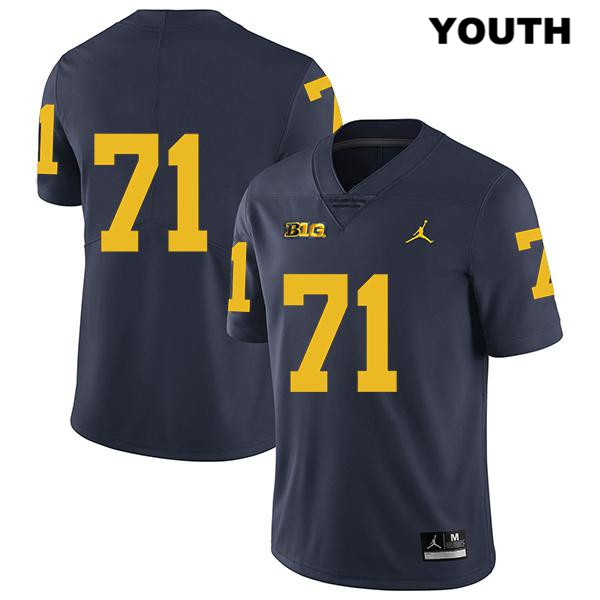 Youth NCAA Michigan Wolverines David Ojabo #71 No Name Navy Jordan Brand Authentic Stitched Legend Football College Jersey KC25H68PJ